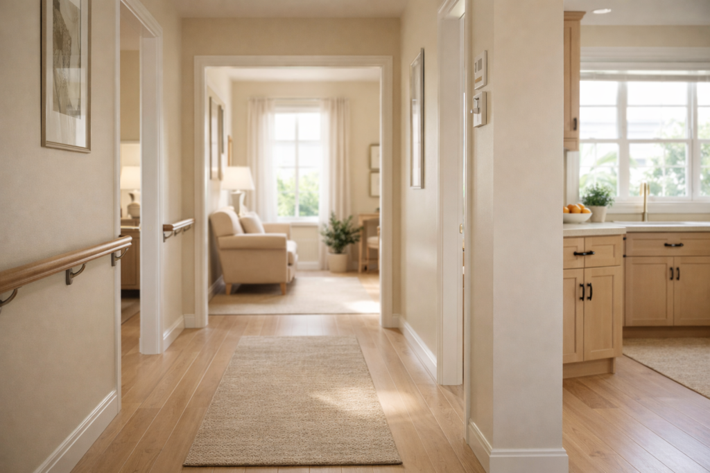 Safe and accessible home interior designed to support seniors aging in place